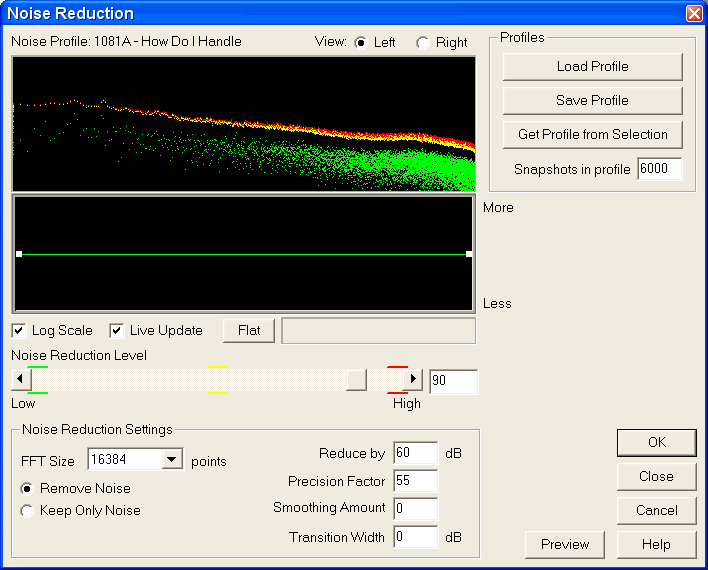 Example of Noise Reduction Settings